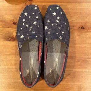 TOMS Alpargata - Denim with Silver Stars